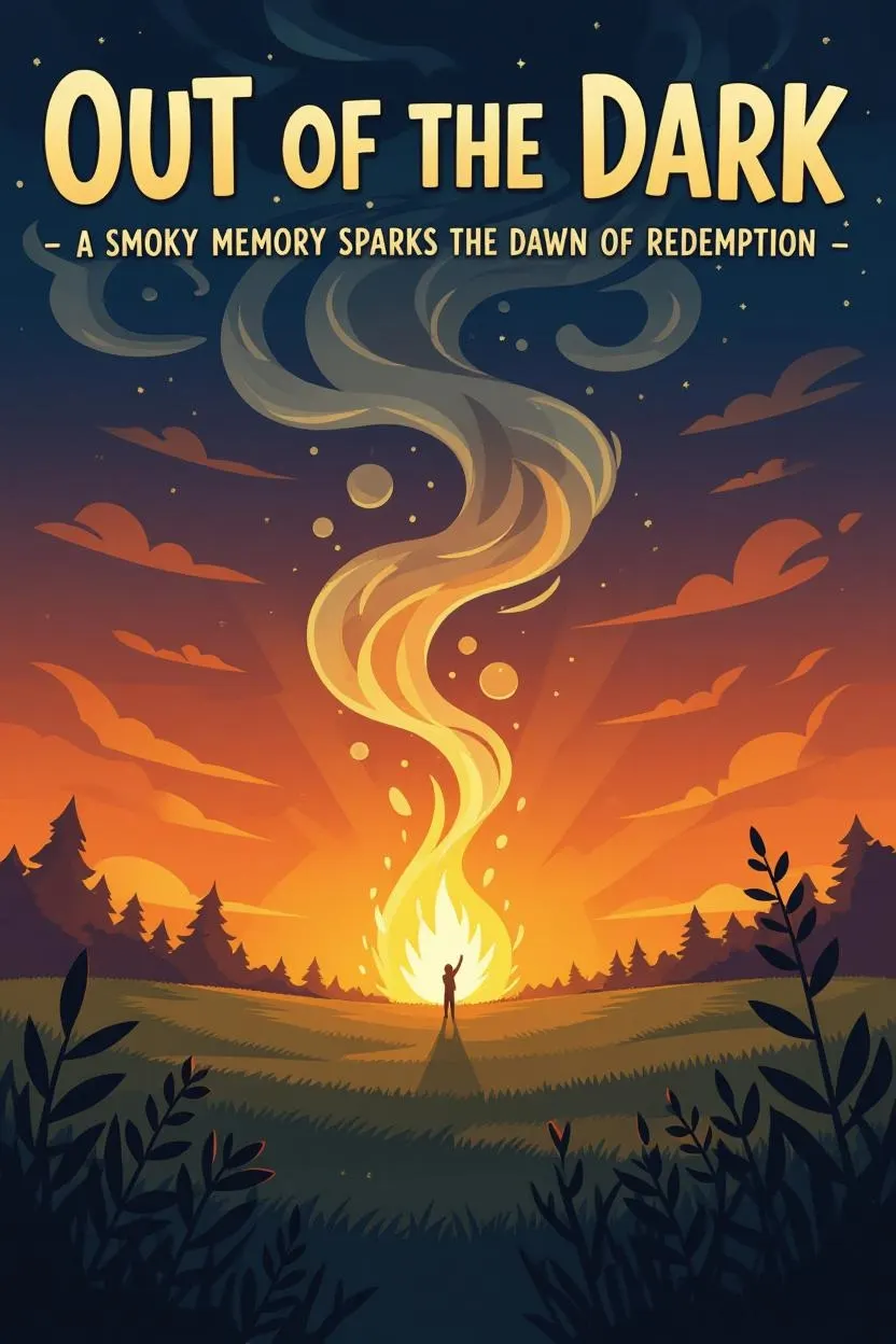 Episode 1 podcast cover: Out of the dark – smoky memory sparks dawn of redemption with divine light